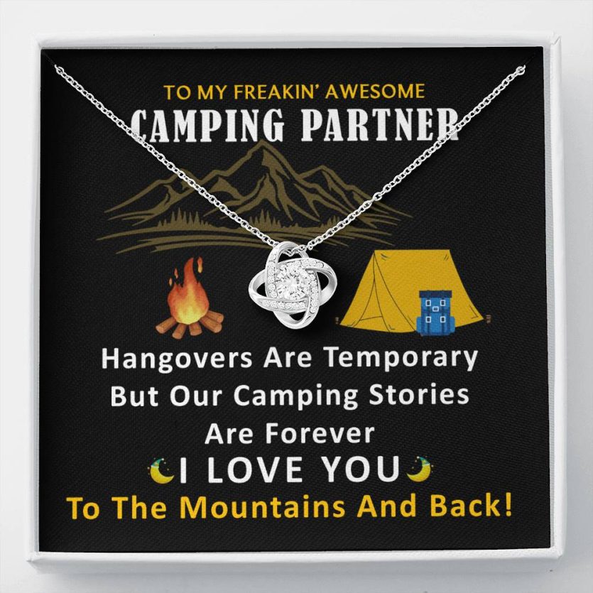 TO MY CAMPING PARTNER - Heart Melt Message | Love Knot Necklace💓 - Image 1