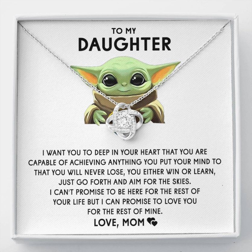 TO MY DAUGHTER - LOVE, MOM | Love Knot Necklace - Image 1