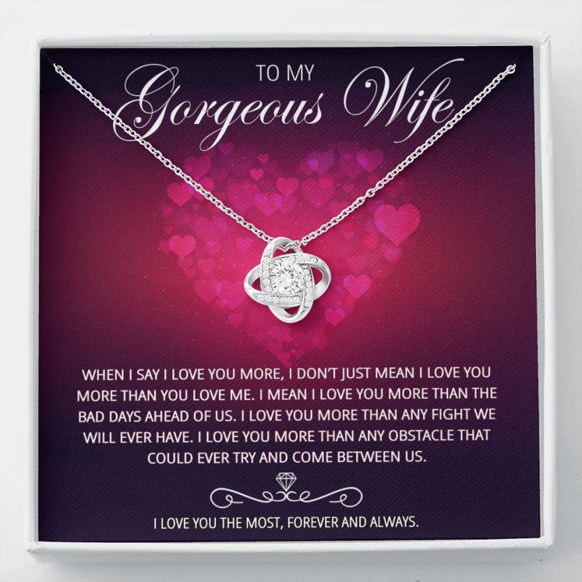 TO MY GORGEOUS WIFE - Heart Melt Message | Love Knot Necklace💓 - Image 1