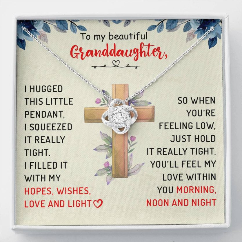 To My Granddaughter - Heart Melt Message | Love Knot Necklace💓 - Image 1