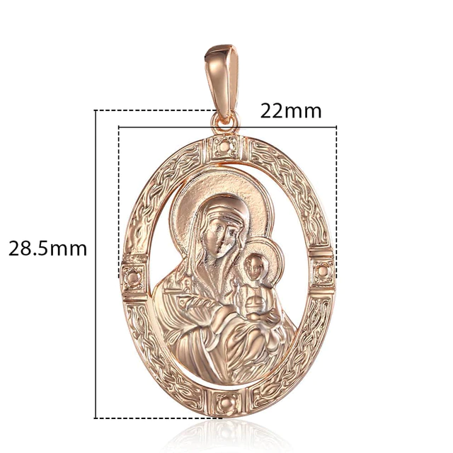 2 variant virgin mary pendant 585 rose gold necklace for women men prayer jesus charm snail link chain 50cm wholesale jewelry gifts gp194