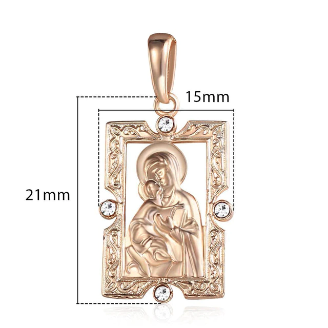 4 variant virgin mary pendant 585 rose gold necklace for women men prayer jesus charm snail link chain 50cm wholesale jewelry gifts gp194