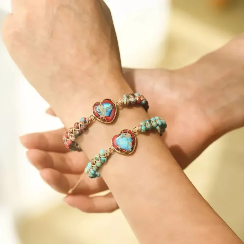 To My Daughter Love You Forever Jasper Heart Bracelet - Image 3
