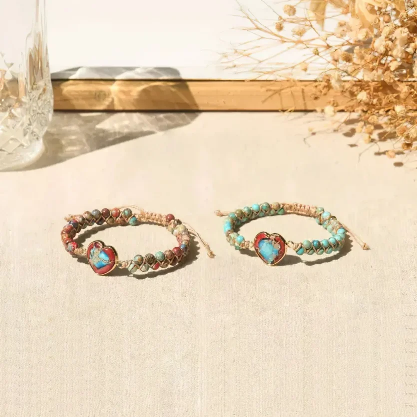 To My Daughter Love You Forever Jasper Heart Bracelet - Image 5