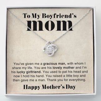 To My Boyfriend's Mom - Thank You For Everything | Love Knot Necklace