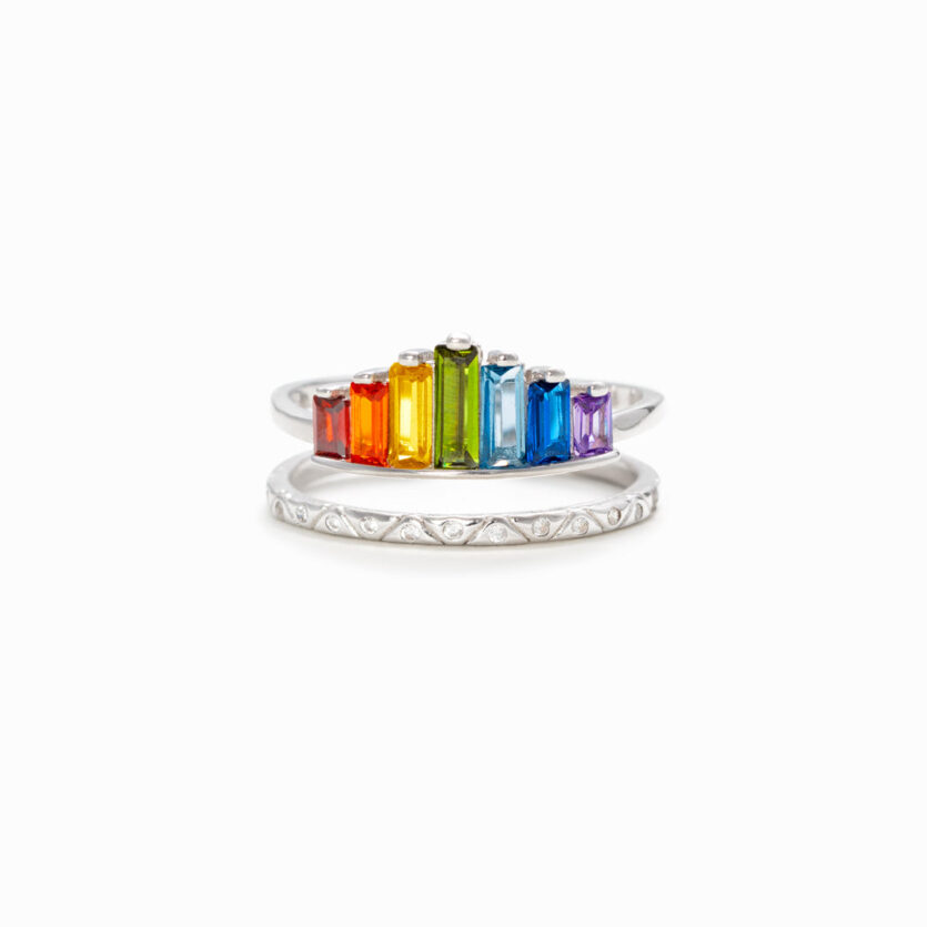 Rainbow Ring Double Band For Daughter or B