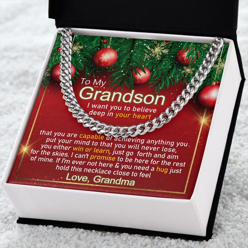 To My Grandson - Love You For The Rest of Mine | Cuban Link Chain Necklace - Image 1