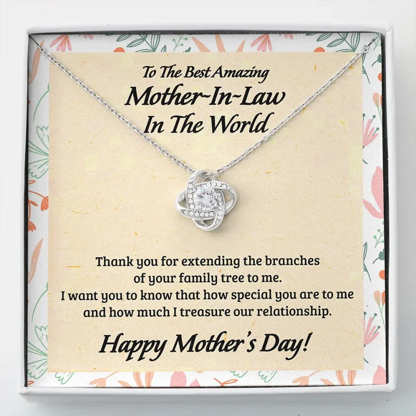 To The Best Amazing "Mother In Law" In The World | Love Knot Necklace - Image 1