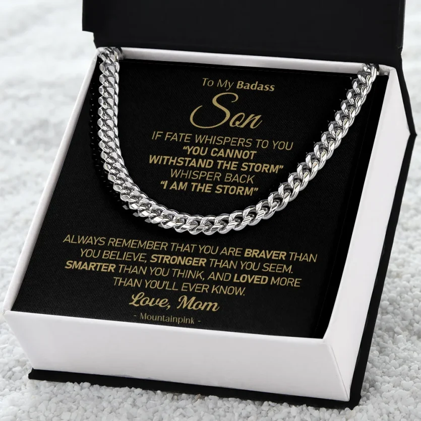 To My Son - I am The Storm | Cuban Link Chain Necklace - Image 1