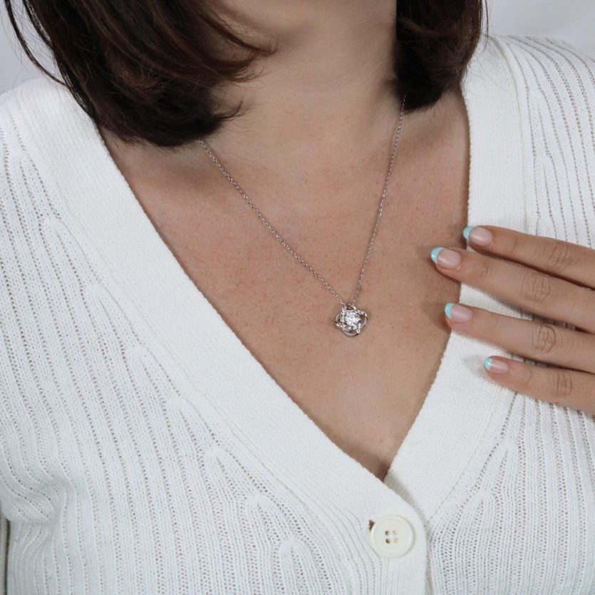 To My Wife - I Can't Live Without You | Love Knot Necklace - Image 2