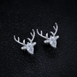 Deer Earrings | CZ Stone
