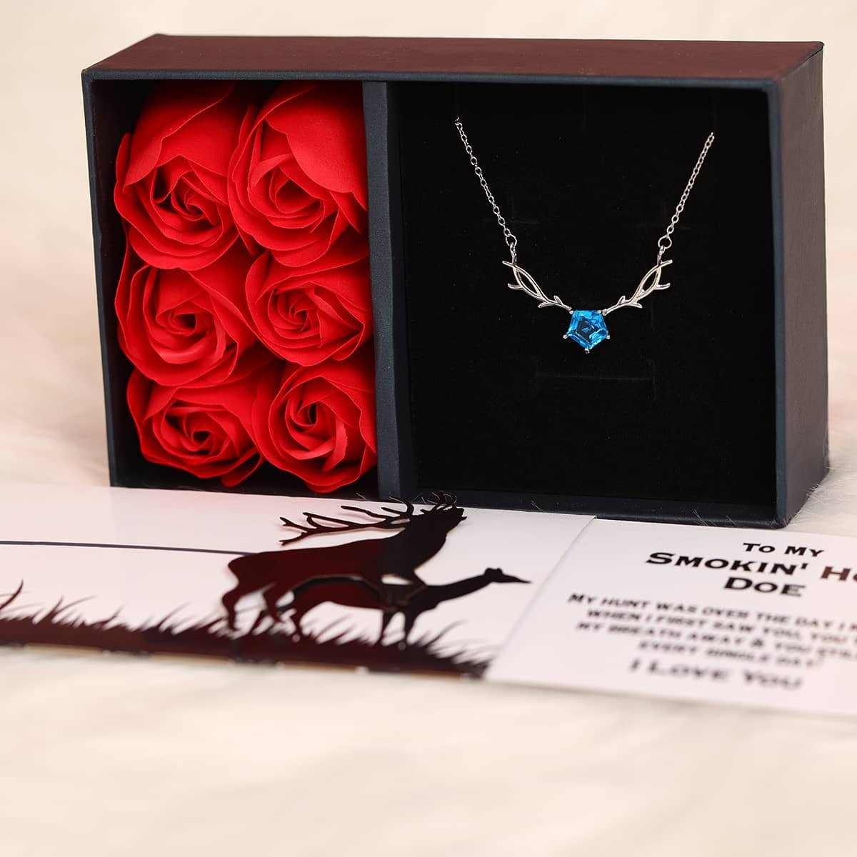Deer Necklace | Slider Message Card - Mountain Pink Jewelry