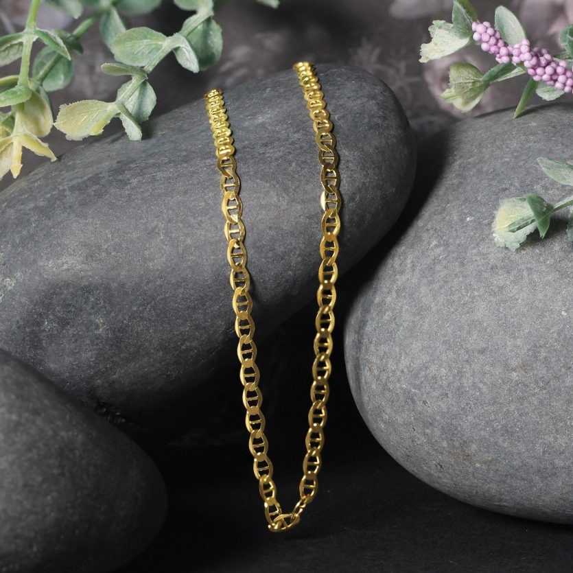 10k Yellow Gold Mariner Link Chain (3.20 mm) - Image 4