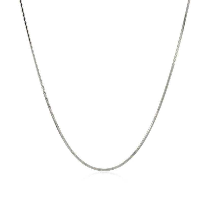 Sterling Silver Rhodium Plated Octagonal Snake Chain (0.90 mm) - Image 2