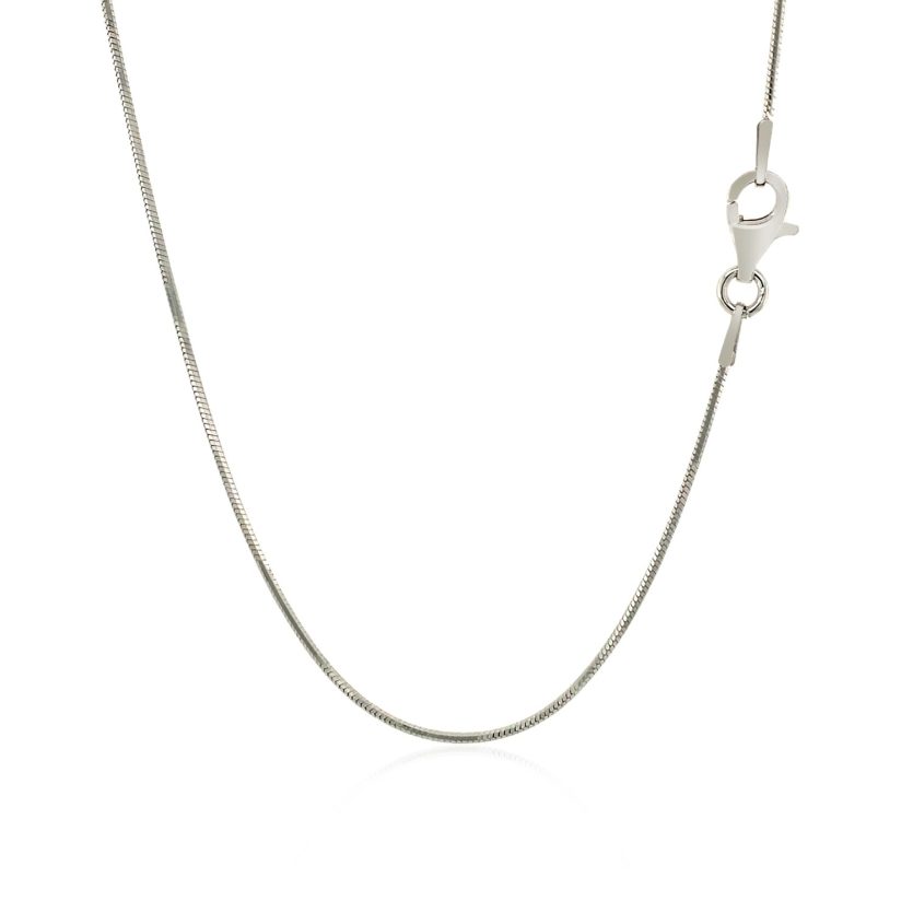 Sterling Silver Rhodium Plated Octagonal Snake Chain (0.90 mm) - Image 3