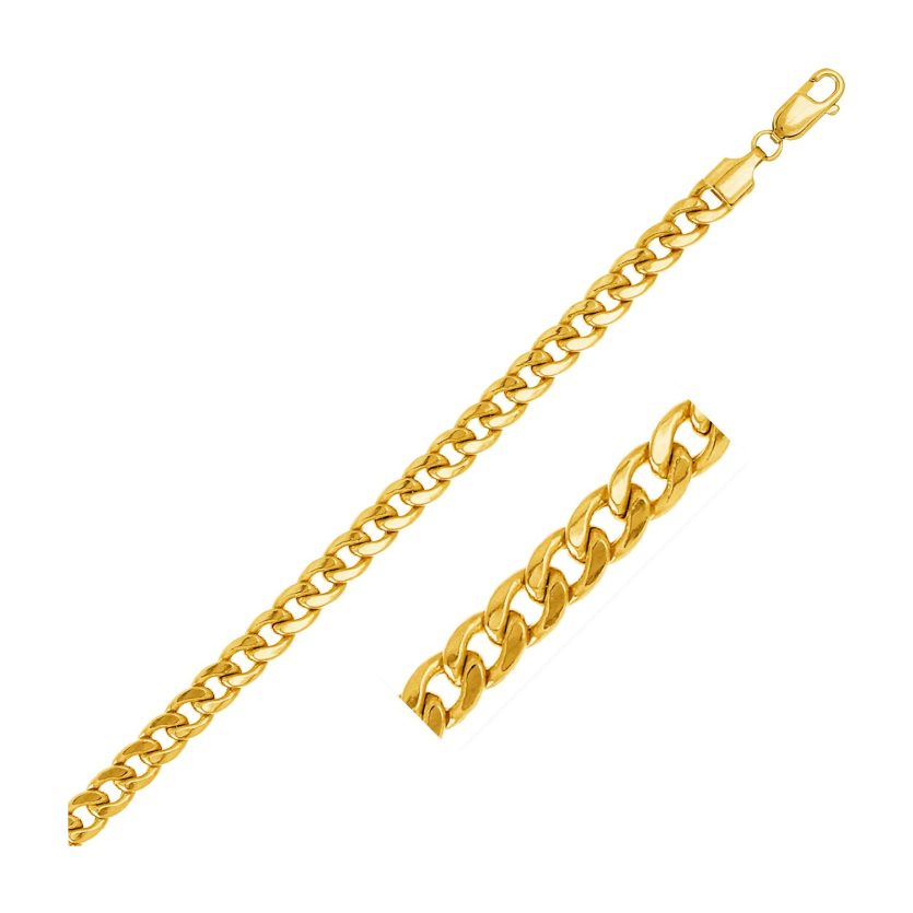 5.5mm 10k Yellow Gold Light Miami Cuban Chain - Image 1