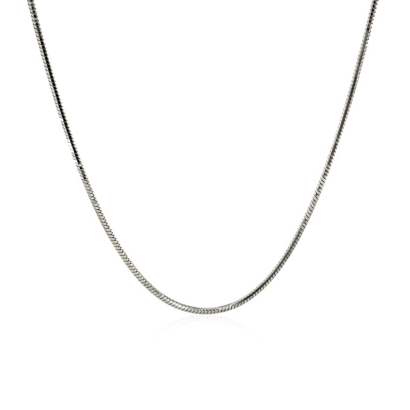 Rhodium Plated Sterling Silver Snake Style Chain (1.20 mm) - Image 2