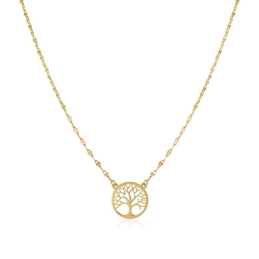 14K Yellow Gold Tree of Life Necklace - Image 1
