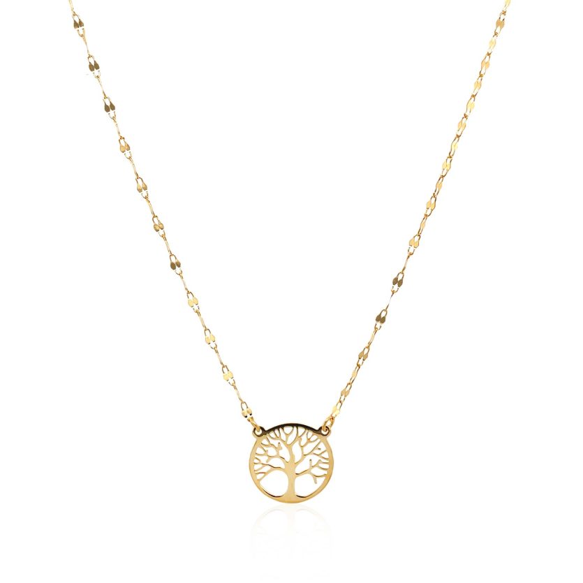 14K Yellow Gold Tree of Life Necklace - Image 2