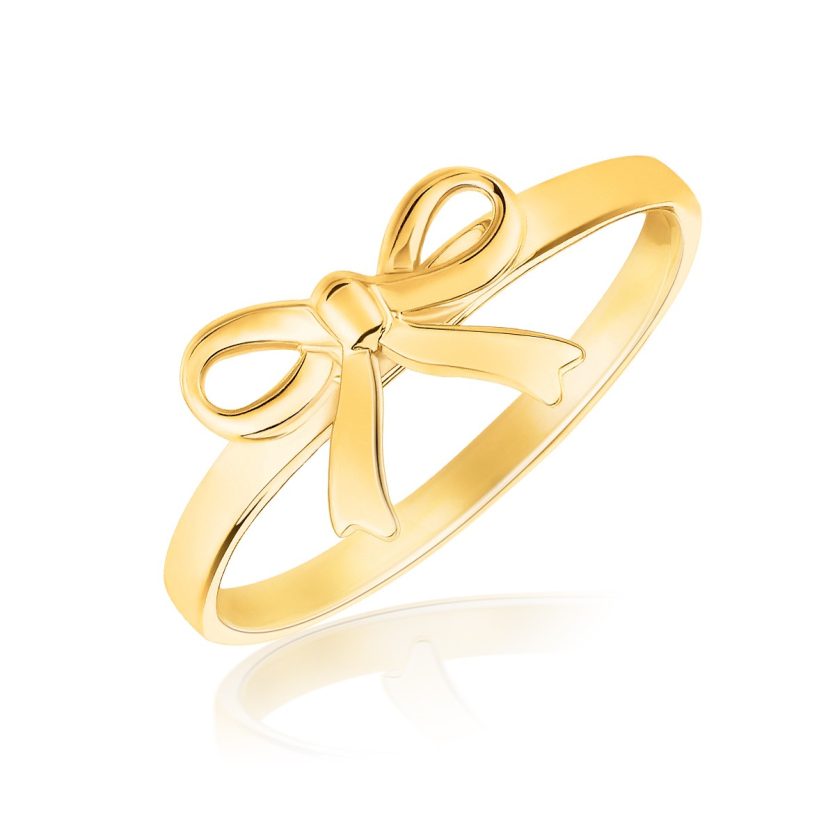 14k Yellow Gold Bow Ring - Image 1