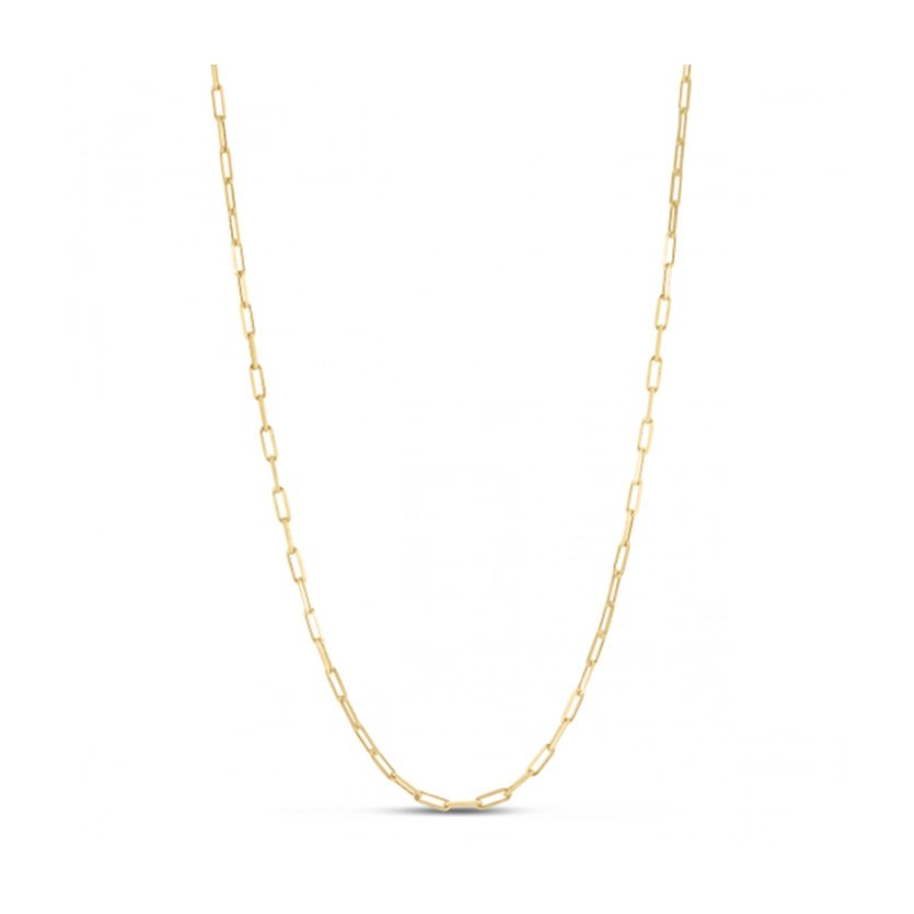 Sterling Silver Gold Plated Paperclip Chain (2.50 mm) - Image 1