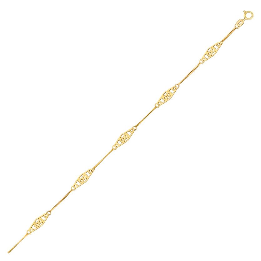 14k Yellow Gold Infinity Ankle Bracelet - Image 1