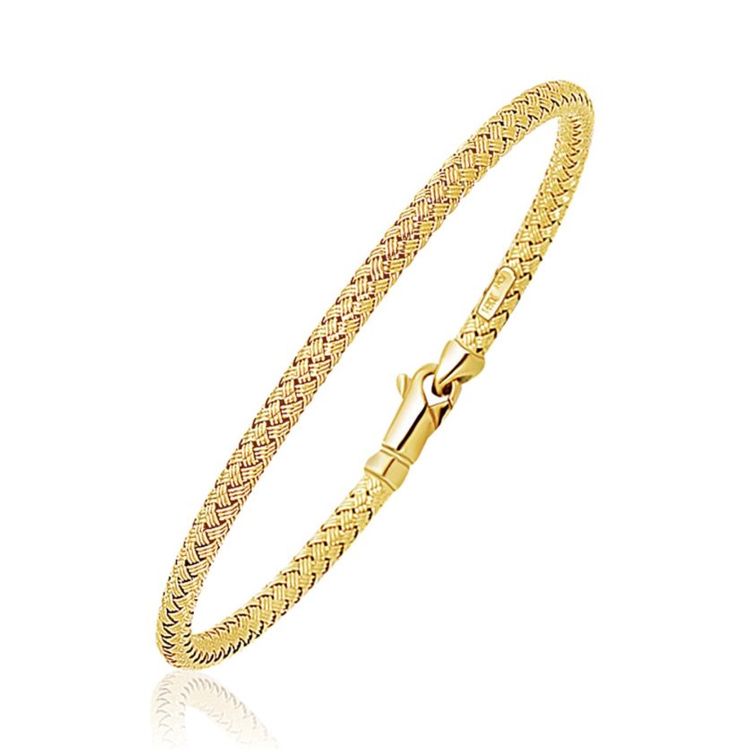 Fancy Weave Bangle in 14k Yellow Gold (3.00 mm) - Image 1