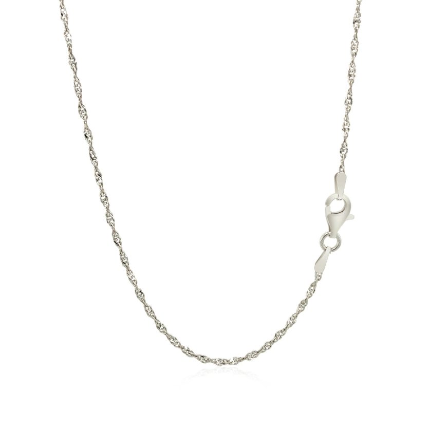 Sterling Silver 1.6mm Singapore Style Chain (1.50 mm) - Image 3