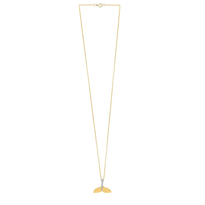 Whale Tail Necklace in 10K Yellow Gold - Image 2