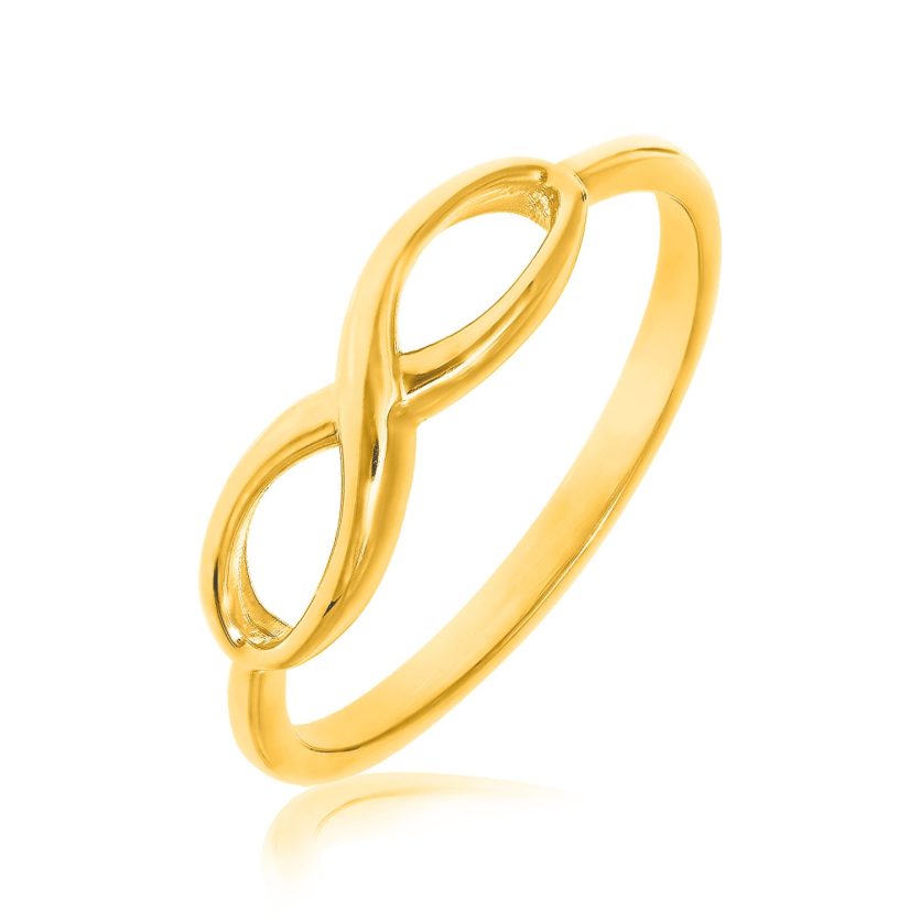 14k Yellow Gold Infinity Ring in High Polish - Image 1