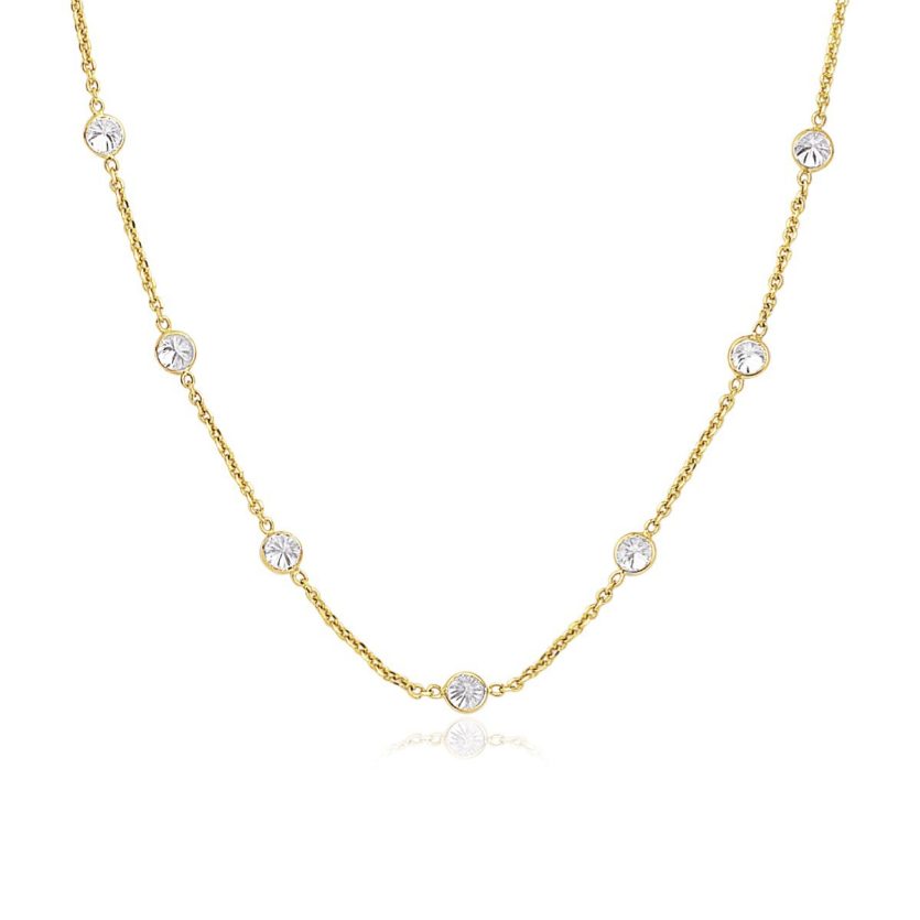 14k Yellow Gold CZ By the Yard Long Links - Image 1
