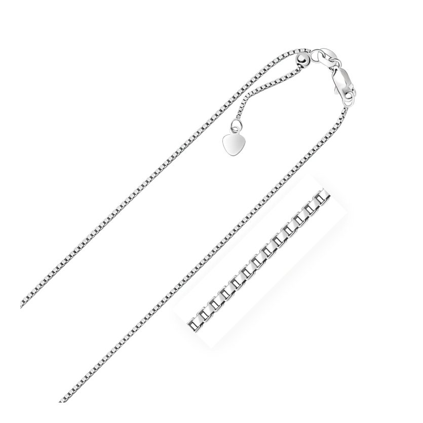Sterling Silver 1.4mm Adjustable Box Chain (1.40 mm) - Image 1