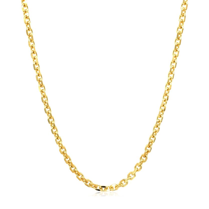 18k Yellow Gold Diamond Cut Cable Link Chain (2.60 mm) - Image 2