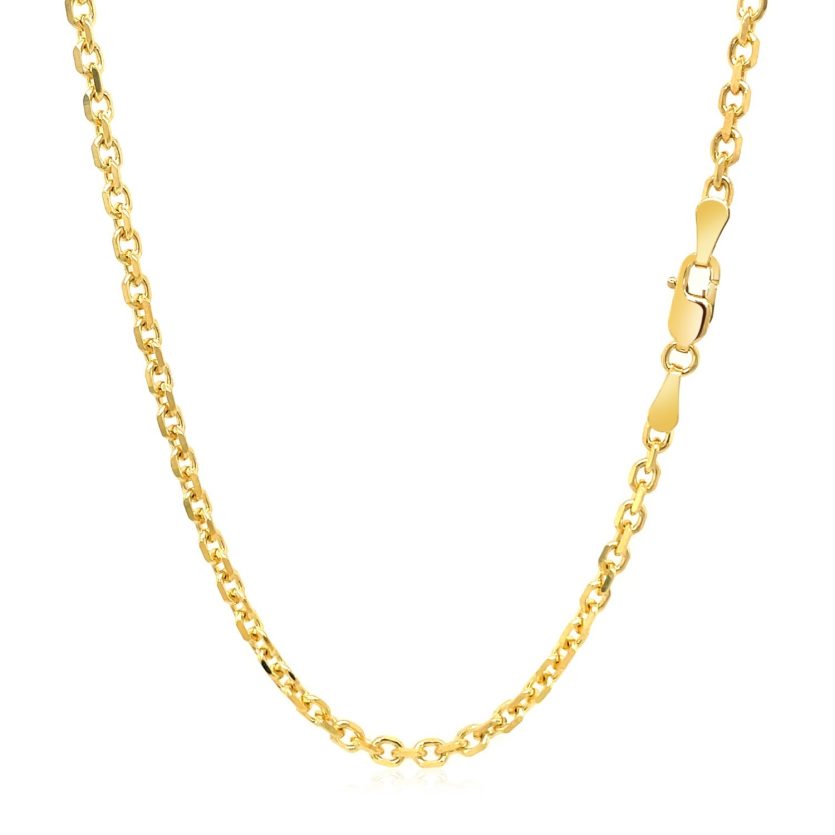 18k Yellow Gold Diamond Cut Cable Link Chain (2.60 mm) - Image 3