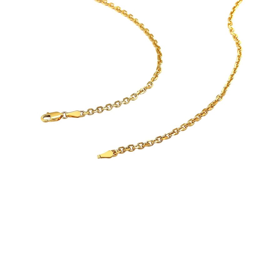 18k Yellow Gold Diamond Cut Cable Link Chain (2.60 mm) - Image 4