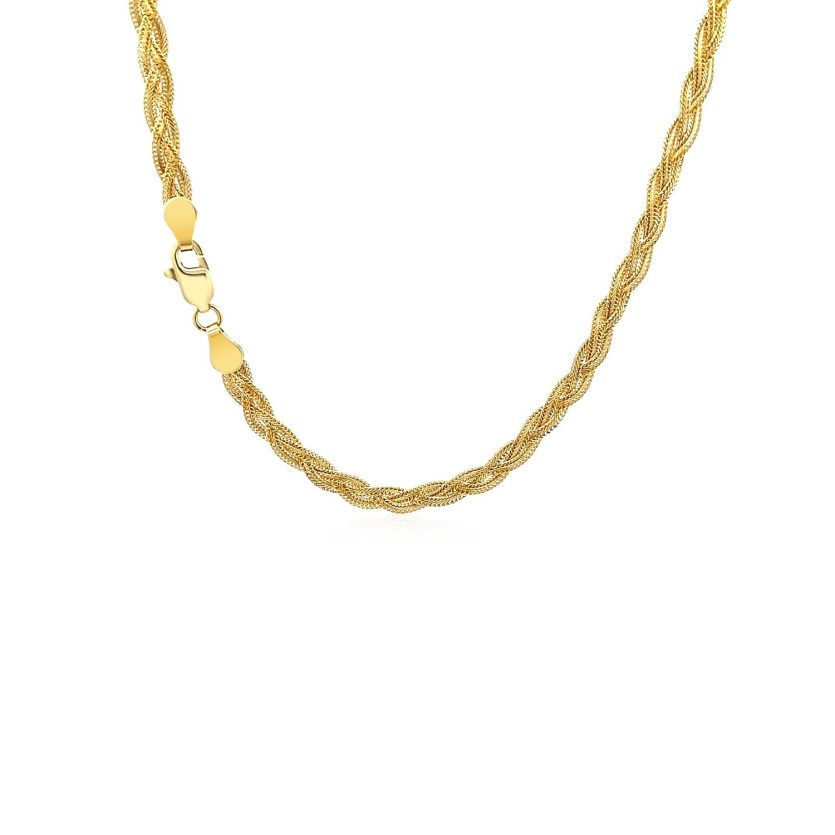 14k Yellow Gold Braided Chain (3.50 mm) - Image 3