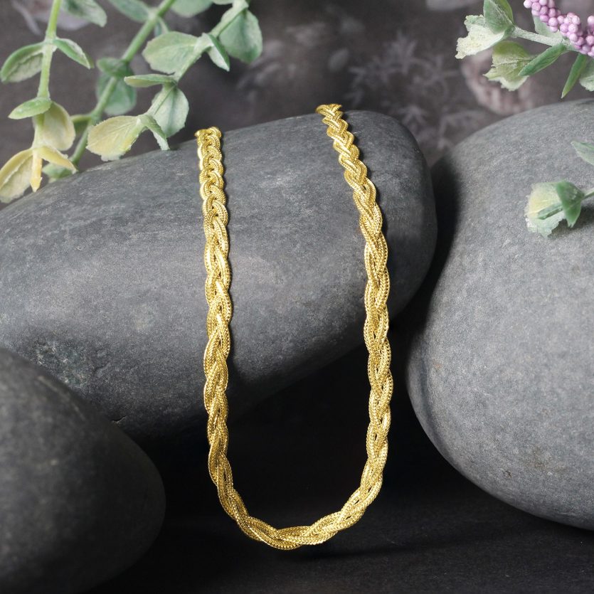14k Yellow Gold Braided Chain (3.50 mm) - Image 4