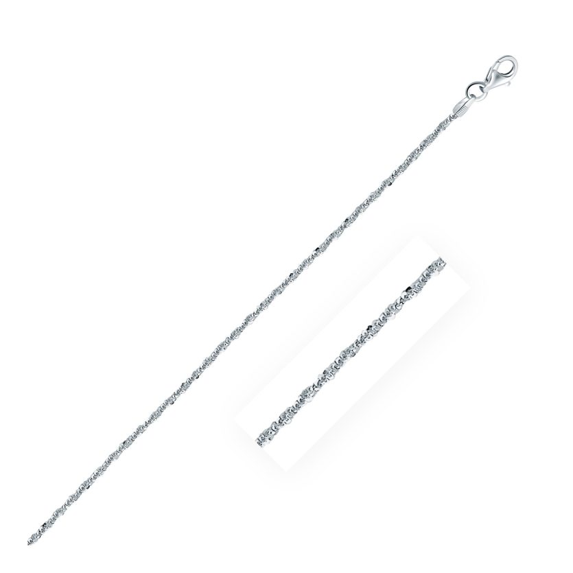 Rhodium Plated Sterling Silver Sparkle Style Chain (1.60 mm) - Image 1