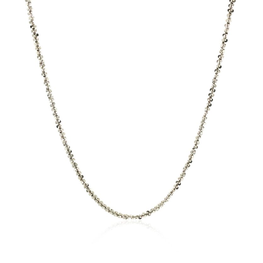 Rhodium Plated Sterling Silver Sparkle Style Chain (1.60 mm) - Image 2