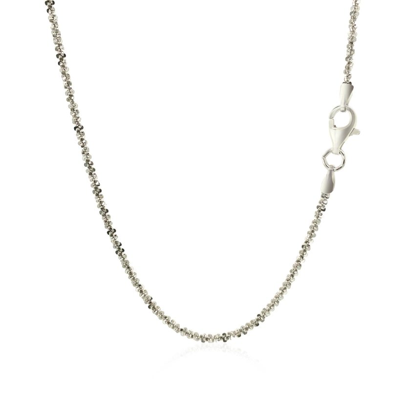 Rhodium Plated Sterling Silver Sparkle Style Chain (1.60 mm) - Image 3