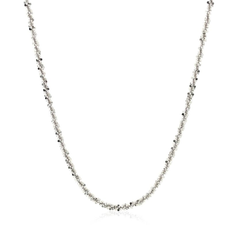 Rhodium Plated 2.2mm Sterling Silver Sparkle Style Chain (2.20 mm) - Image 2