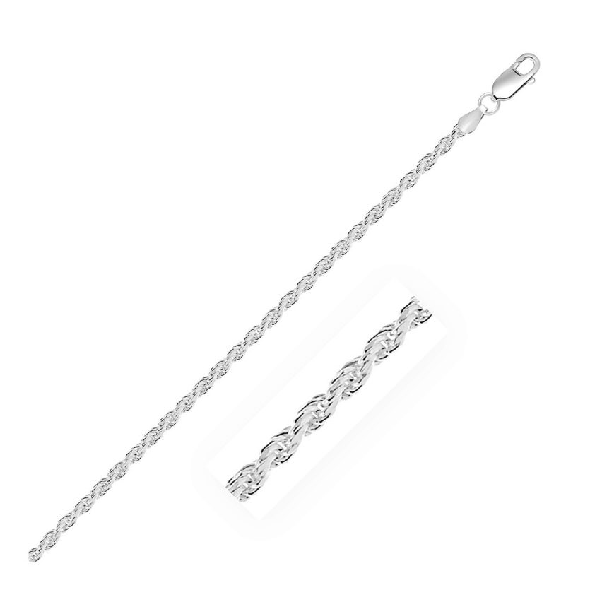 Sterling Silver Diamond Cut Rope Style Chain (2.90 mm) - Image 1