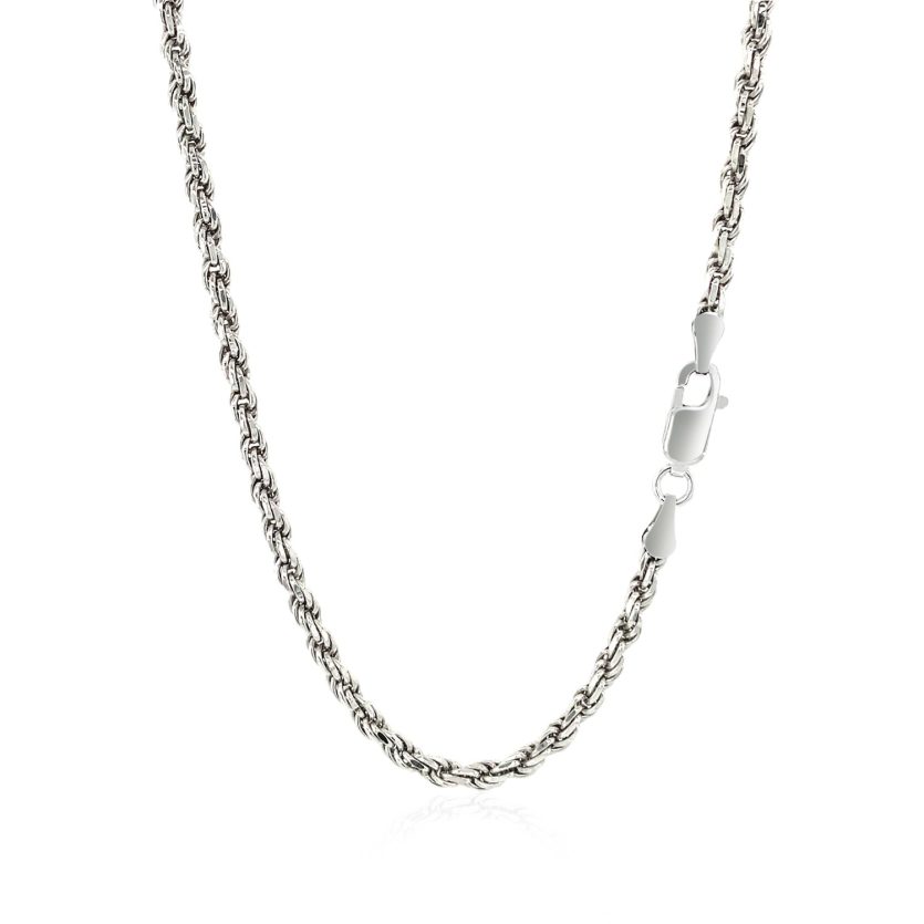 Sterling Silver Diamond Cut Rope Style Chain (2.90 mm) - Image 2