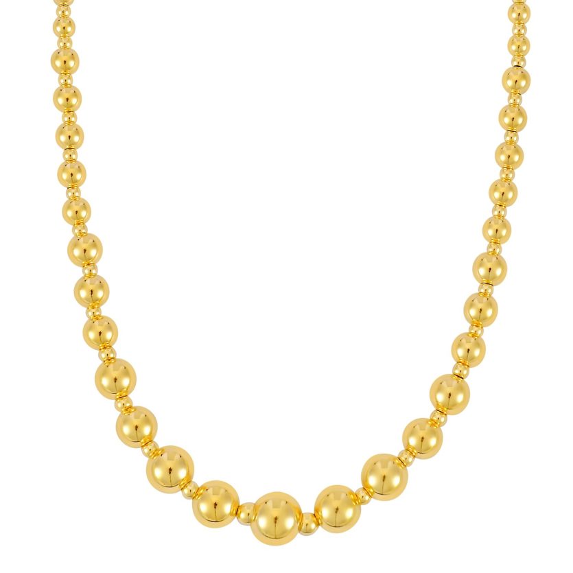 Graduated Bead Pallina Necklace in 14K Yellow Gold - Image 1