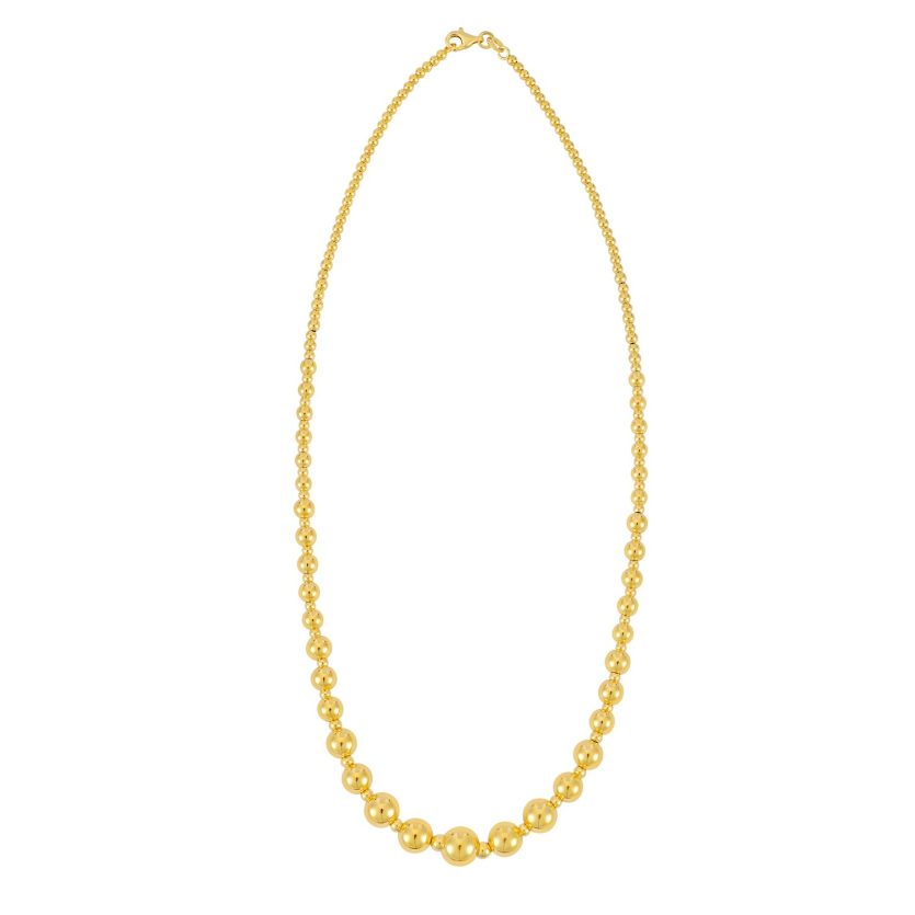 Graduated Bead Pallina Necklace in 14K Yellow Gold - Image 2