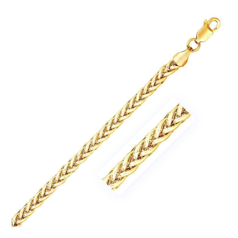 14k Yellow Gold Light Weight Wheat Chain (3.20 mm) - Image 1