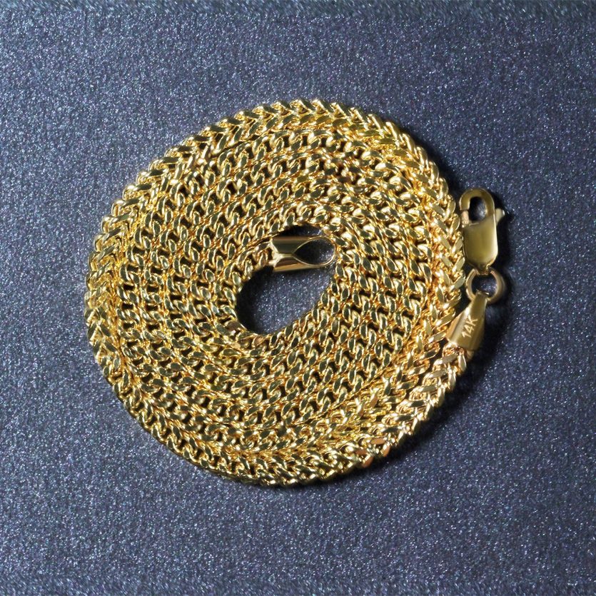 14k Yellow Gold Light Weight Wheat Chain (3.20 mm) - Image 6