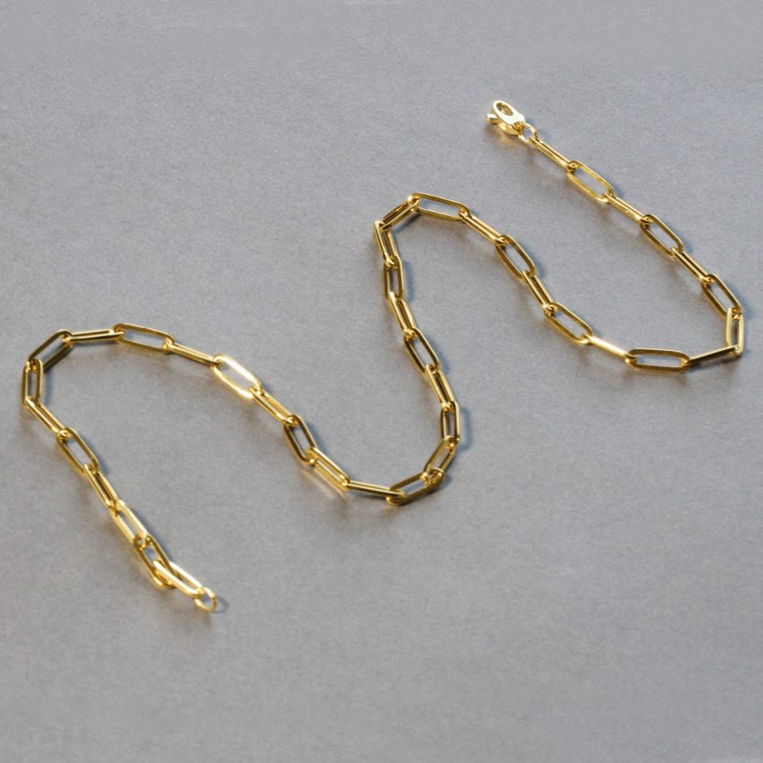 10K Yellow Gold Lite Paperclip Chain (4.20 mm) - Image 4