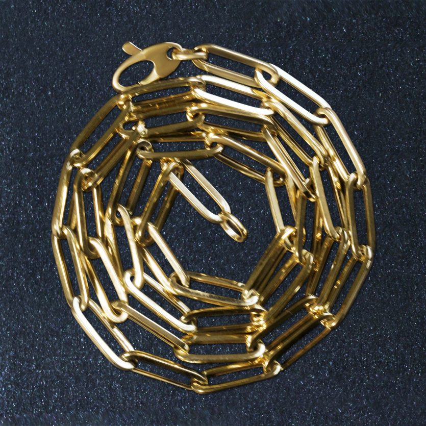10K Yellow Gold Lite Paperclip Chain (4.20 mm) - Image 5