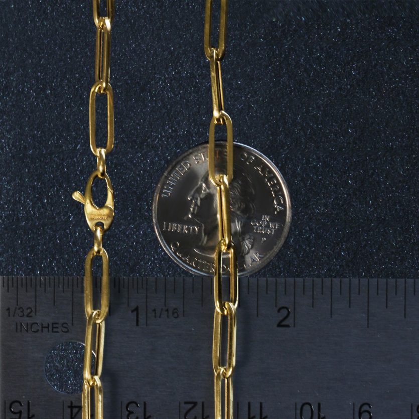 10K Yellow Gold Lite Paperclip Chain (4.20 mm) - Image 6